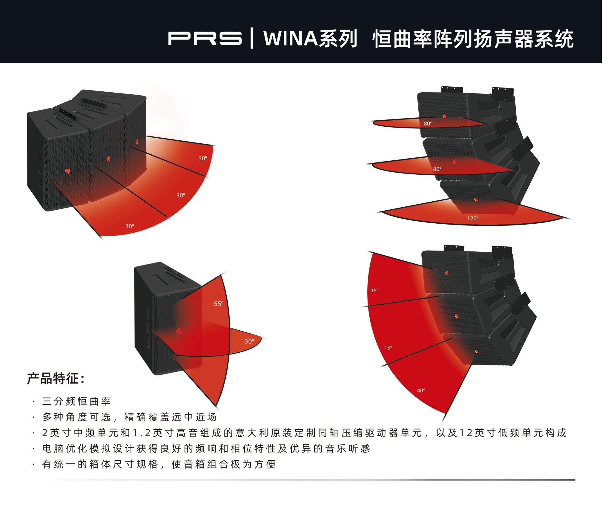 PRS PRS音響 WINA系列恒曲率陣列揚聲器系統WINA-312H/312W/312N/312I