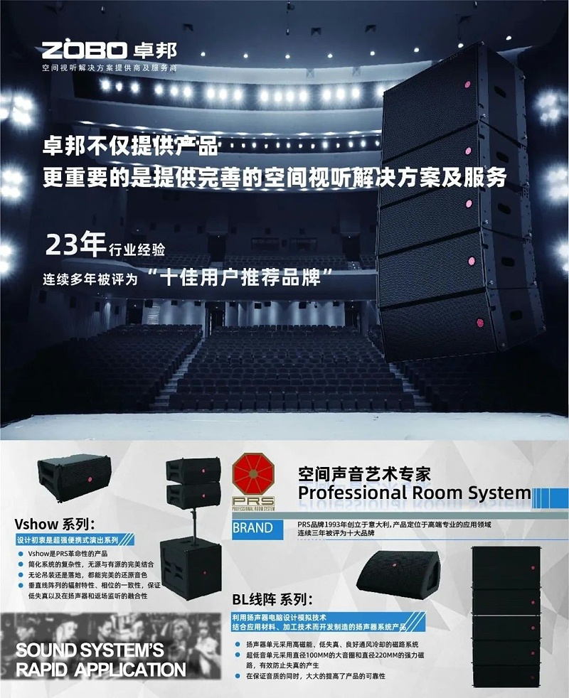 ZOBO卓邦，PRS品牌，十佳海外品牌，聲光視訊行業20強，十佳用戶推薦品牌